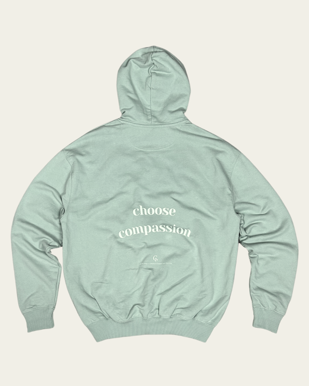 Choose Compassion Academic Oversized Hoodie Oversized Hoodie Compassion Threads Sustainable vegan clothing premium ethical cruelty-free fashion