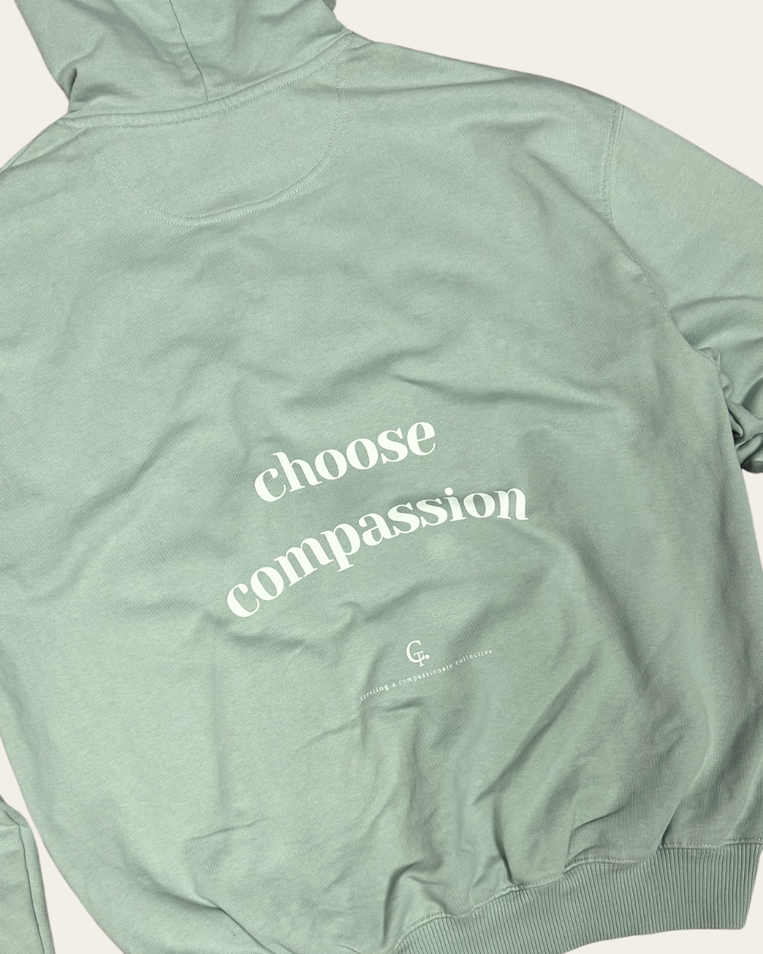 Choose Compassion Academic Oversized Hoodie Oversized Hoodie Compassion Threads Sustainable vegan clothing premium ethical cruelty-free fashion