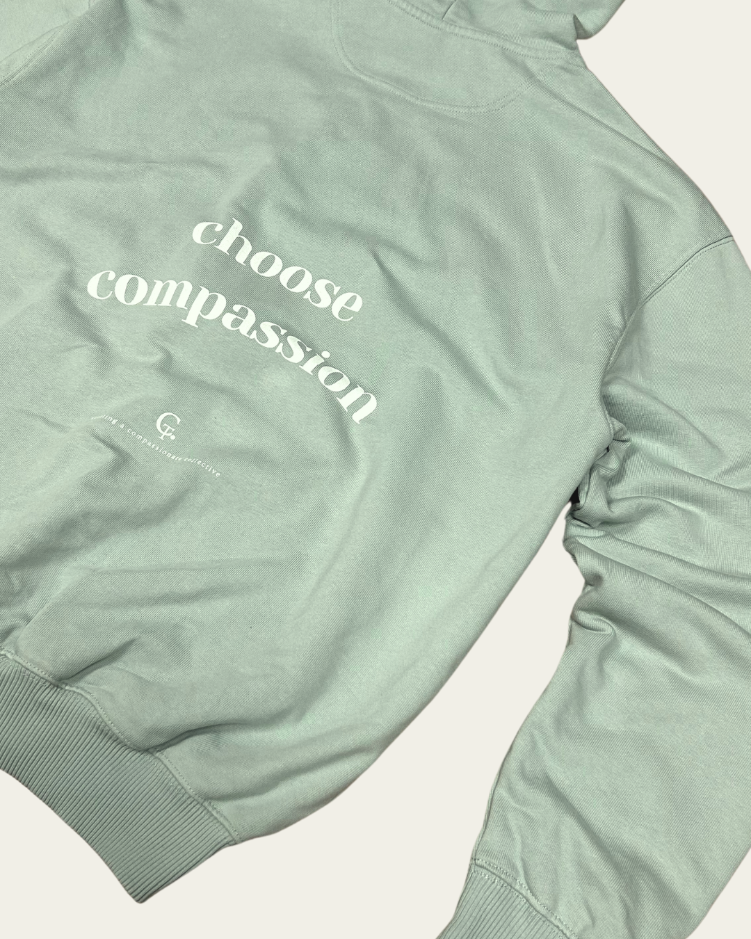 Choose Compassion Academic Oversized Hoodie Oversized Hoodie Compassion Threads Sustainable vegan clothing premium ethical cruelty-free fashion
