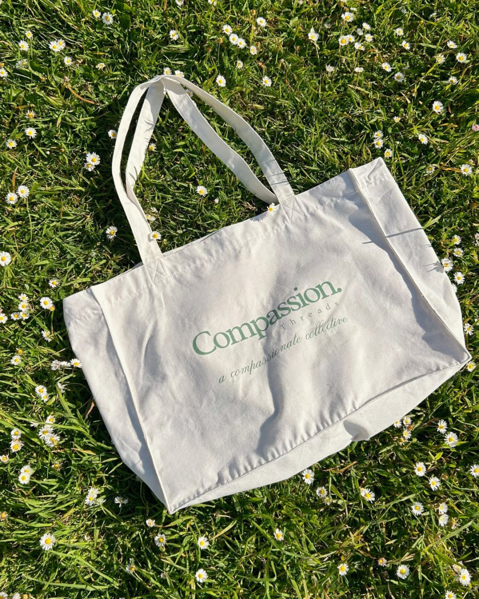 Compassion Threads Tote Bag Tote Bag Compassion Threads Sustainable vegan clothing premium ethical cruelty-free fashion