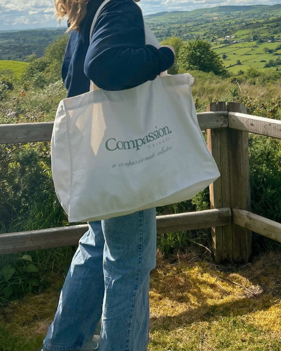 Compassion Threads Tote Bag Tote Bag Compassion Threads Sustainable vegan clothing premium ethical cruelty-free fashion