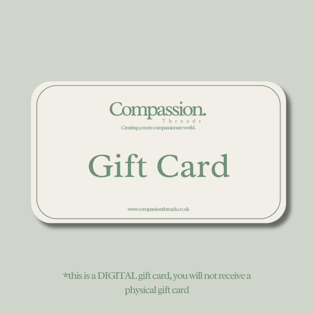 Gift Card Gift Card Compassion Threads Sustainable vegan clothing premium ethical cruelty-free fashion