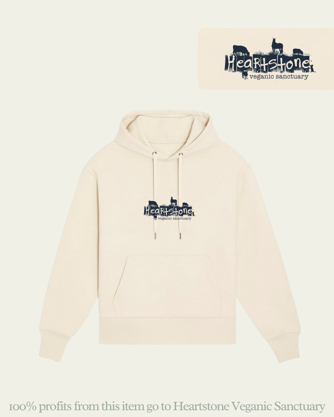 Heartstone Logo Hoodie Hoodie Compassion Threads Sustainable vegan clothing premium loungewear oversized streetwear ethical fashion