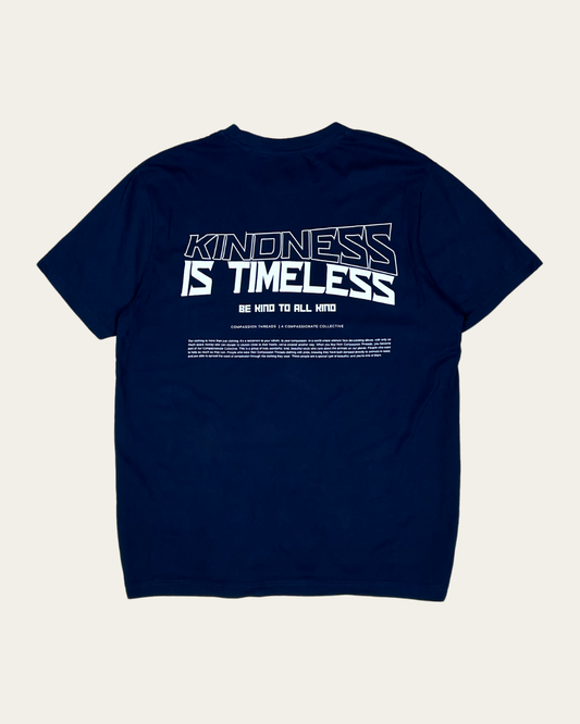 Kindness Is Timeless Graphic Tee Relaxed Fit T-shirt Navy T-Shirt Compassion Threads Sustainable vegan clothing premium loungewear oversized streetwear ethical fashion