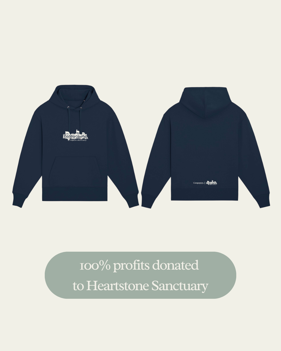 Heartstone Logo Hoodie Hoodie Compassion Threads Sustainable vegan clothing premium loungewear oversized streetwear ethical fashion