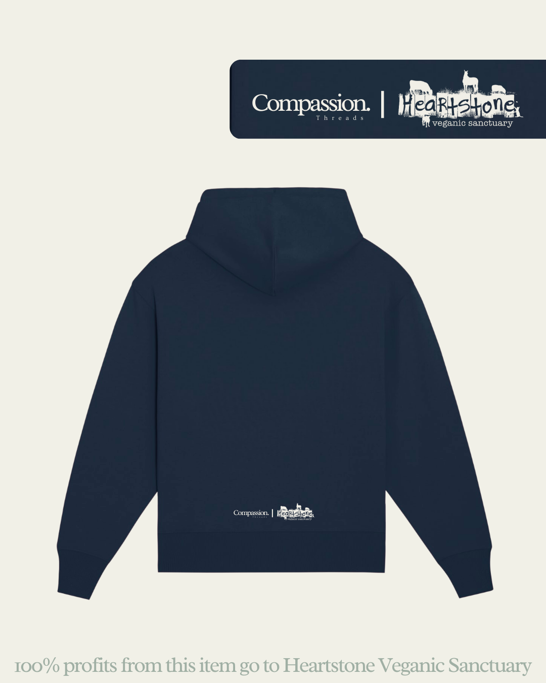 Choose Compassion Heartstone Sanctuary Hoodie Hoodie Compassion Threads Sustainable vegan clothing premium loungewear oversized streetwear ethical fashion