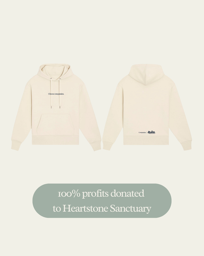 Choose Compassion Heartstone Sanctuary Hoodie Hoodie Compassion Threads Sustainable vegan clothing premium loungewear oversized streetwear ethical fashion