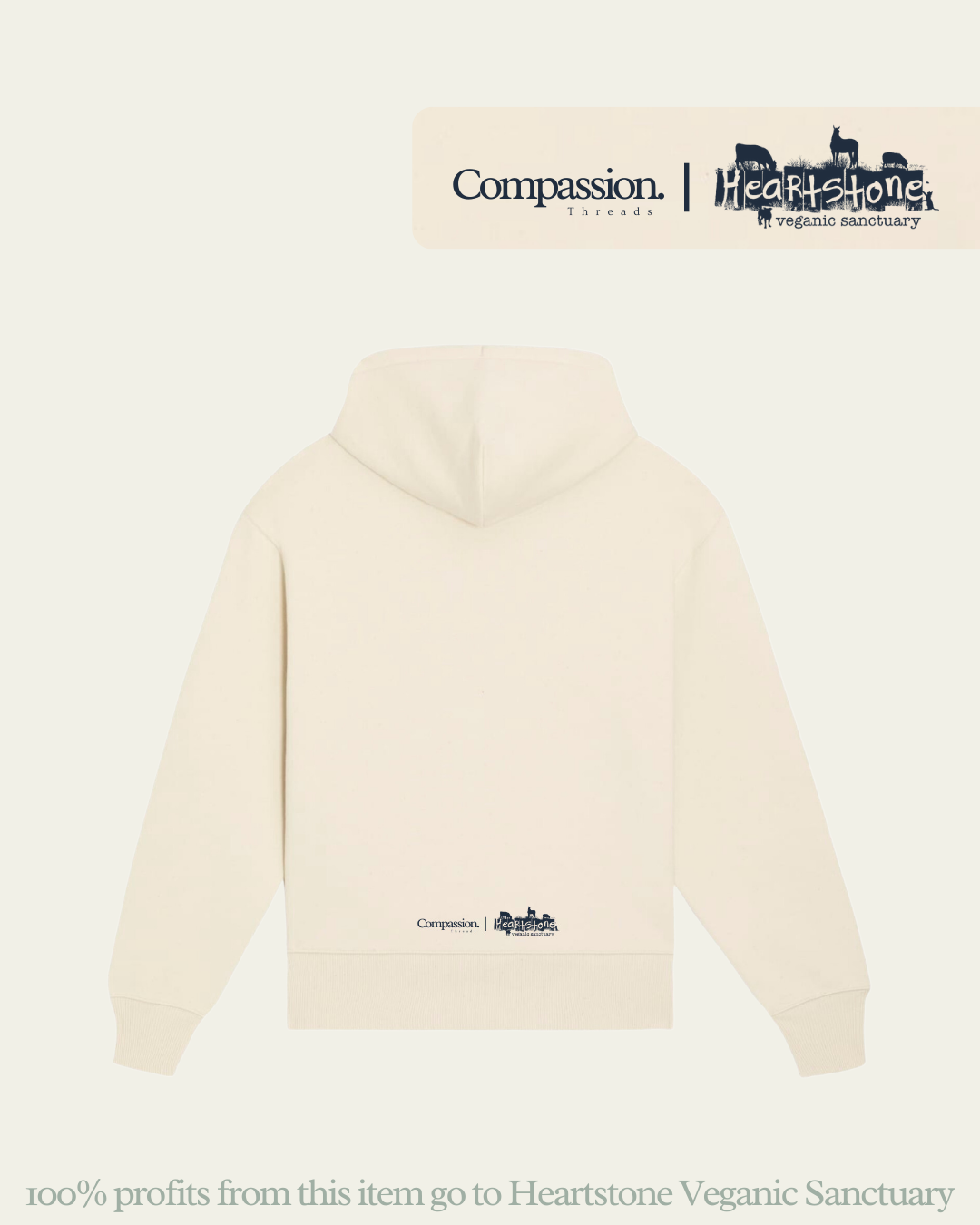 Choose Compassion Heartstone Sanctuary Hoodie Hoodie Compassion Threads Sustainable vegan clothing premium loungewear oversized streetwear ethical fashion