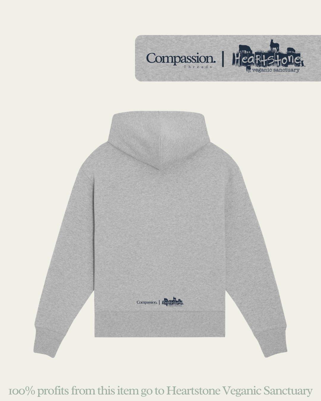 Be Kind To All Kind Heartstone Hoodie Hoodie Compassion Threads Sustainable vegan clothing premium loungewear oversized streetwear ethical fashion