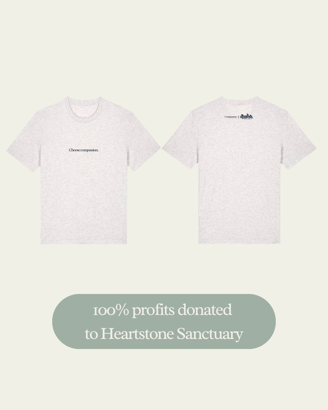 Heartstone Choose Compassion T-shirt T-Shirt Compassion Threads Sustainable vegan clothing premium loungewear oversized streetwear ethical fashion