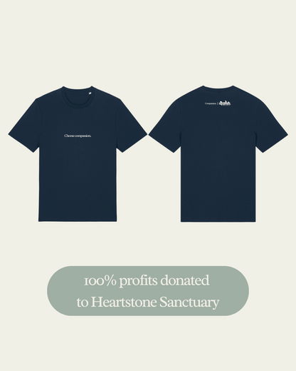 Heartstone Choose Compassion T-shirt T-Shirt Compassion Threads Sustainable vegan clothing premium loungewear oversized streetwear ethical fashion