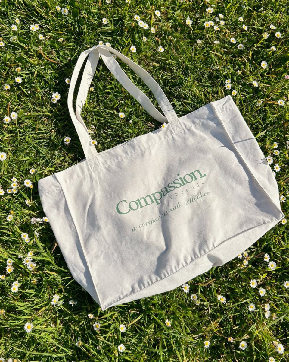 Compassion Threads Tote Bag Tote Bag Compassion Threads Sustainable vegan clothing premium loungewear oversized streetwear ethical fashion