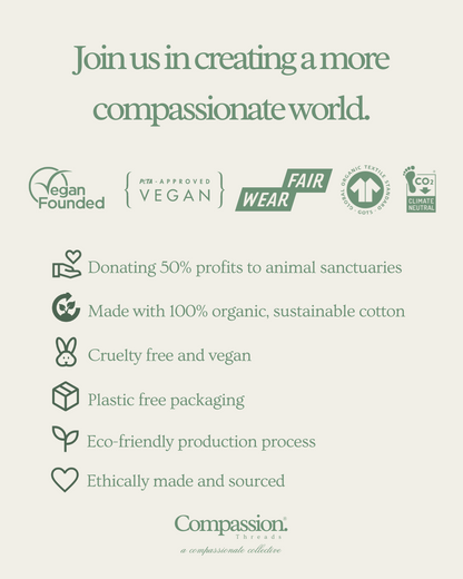 Heartstone Choose Compassion T-shirt T-Shirt Compassion Threads Sustainable vegan clothing premium loungewear oversized streetwear ethical fashion